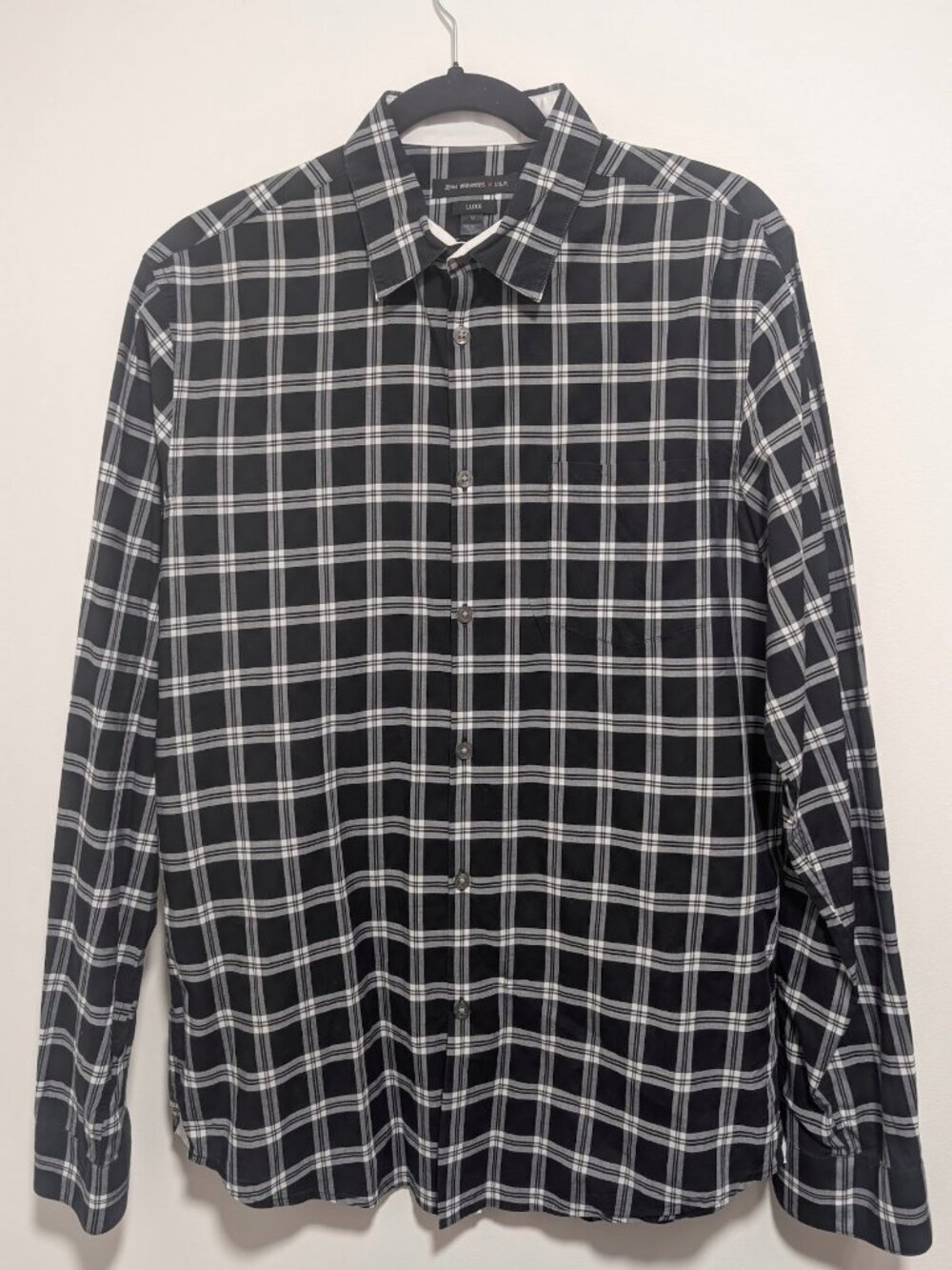John Varvatos U.S.A. | Luxe Plaid Button Down Shirt In Black/White